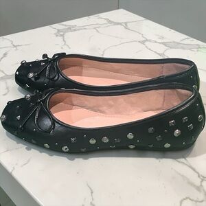 The Drop Women’s Studded Black Ballet Flats